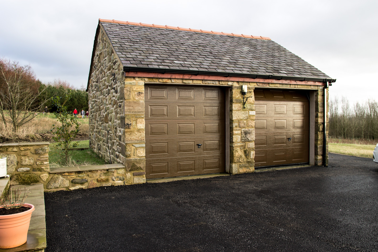 Random Stone New Build Project With, Free Standing Garages Uk